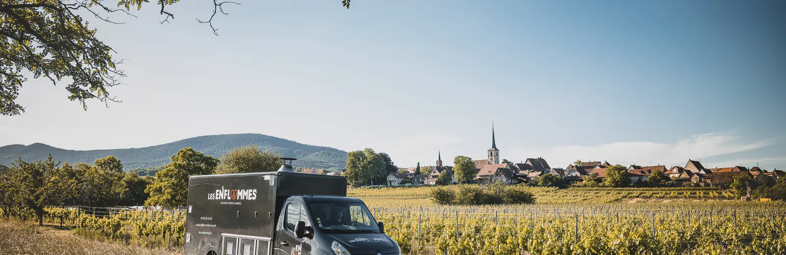 Le foodtruck Les Enflammés dans les vignes alsaciennes