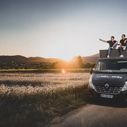 Le camion au coucher du soleil